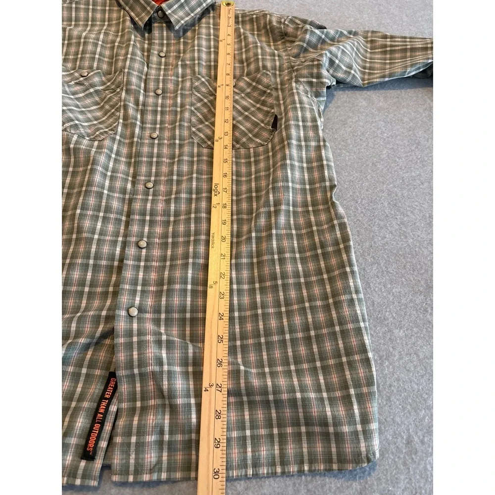 Walls Men's Size Large UPF 50+ Outdoor Plaid Pearl Snap Long Sleeve Casual Shirt